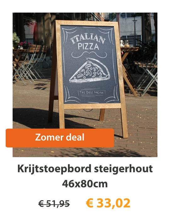 Bekijk het krijtstoepbord in de aanbieding bij Signerie